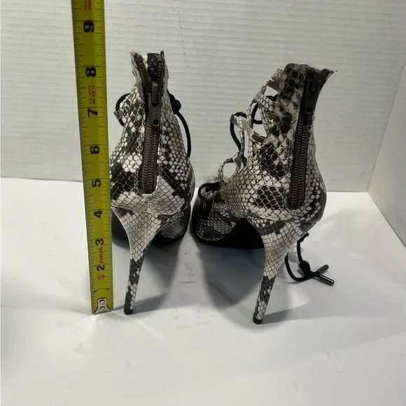 Material Girl Black and White Snakeskin Heels - Picture 7 of 7